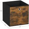 imageSONGMICS Storage Cubes Set of 6 Storage Bins with Handles Foldable Oxford Fabric and NonWoven Fabric Storage Boxes 102 x 102 x 11 Inches Fit Cube Storage Unit Chestnut Brown URFB126K01Rustic Brown