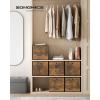 imageSONGMICS Storage Cubes Set of 6 Storage Bins with Handles Foldable Oxford Fabric and NonWoven Fabric Storage Boxes 102 x 102 x 11 Inches Fit Cube Storage Unit Chestnut Brown URFB126K01Rustic Brown