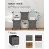 imageSONGMICS Storage Cubes Set of 6 Storage Bins with Handles Foldable Oxford Fabric and NonWoven Fabric Storage Boxes 102 x 102 x 11 Inches Fit Cube Storage Unit Chestnut Brown URFB126K01Misty Gray