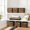 imageSONGMICS Storage Cubes Set of 6 Storage Bins with Handles Foldable Oxford Fabric and NonWoven Fabric Storage Boxes 102 x 102 x 11 Inches Fit Cube Storage Unit Chestnut Brown URFB126K01Rustic Brown