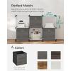 imageSONGMICS Storage Cubes Set of 6 Storage Bins with Handles Foldable Oxford Fabric and NonWoven Fabric Storage Boxes 102 x 102 x 11 Inches Fit Cube Storage Unit Chestnut Brown URFB126K01Misty Gray