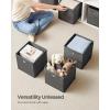 imageSONGMICS Storage Cubes Set of 6 Storage Bins with Handles Foldable Oxford Fabric and NonWoven Fabric Storage Boxes 102 x 102 x 11 Inches Fit Cube Storage Unit Chestnut Brown URFB126K01Misty Gray