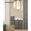 imageSONGMICS Storage Cubes Set of 6 Storage Bins with Handles Foldable Oxford Fabric and NonWoven Fabric Storage Boxes 102 x 102 x 11 Inches Fit Cube Storage Unit Chestnut Brown URFB126K01Misty Gray