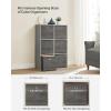imageSONGMICS Storage Cubes Set of 6 Storage Bins with Handles Foldable Oxford Fabric and NonWoven Fabric Storage Boxes 102 x 102 x 11 Inches Fit Cube Storage Unit Chestnut Brown URFB126K01Misty Gray