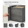 imageSONGMICS Storage Cubes Set of 6 Storage Bins with Handles Foldable Oxford Fabric and NonWoven Fabric Storage Boxes 102 x 102 x 11 Inches Fit Cube Storage Unit Chestnut Brown URFB126K01Misty Gray