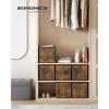 imageSONGMICS Storage Cubes Set of 6 Storage Bins with Handles Foldable Oxford Fabric and NonWoven Fabric Storage Boxes 102 x 102 x 11 Inches Fit Cube Storage Unit Chestnut Brown URFB126K01Rustic Brown