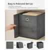 imageSONGMICS Storage Cubes Set of 6 Storage Bins with Handles Foldable Oxford Fabric and NonWoven Fabric Storage Boxes 102 x 102 x 11 Inches Fit Cube Storage Unit Chestnut Brown URFB126K01Misty Gray