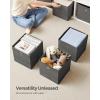 imageSONGMICS Storage Cubes Set of 6 Storage Bins with Handles Foldable Oxford Fabric and NonWoven Fabric Storage Boxes 102 x 102 x 11 Inches Fit Cube Storage Unit Chestnut Brown URFB126K01Misty Gray
