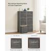 imageSONGMICS Storage Cubes Set of 6 Storage Bins with Handles Foldable Oxford Fabric and NonWoven Fabric Storage Boxes 102 x 102 x 11 Inches Fit Cube Storage Unit Chestnut Brown URFB126K01Misty Gray