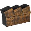 imageSONGMICS Storage Cubes Set of 6 Storage Bins with Handles Foldable Oxford Fabric and NonWoven Fabric Storage Boxes 102 x 102 x 11 Inches Fit Cube Storage Unit Chestnut Brown URFB126K01Rustic Brown