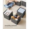 imageSONGMICS Storage Cubes Set of 6 Storage Bins with Handles Foldable Oxford Fabric and NonWoven Fabric Storage Boxes 102 x 102 x 11 Inches Fit Cube Storage Unit Chestnut Brown URFB126K01Misty Gray