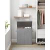 imageSONGMICS Sturdy Double Laundry Hamper with Lid Removable Fabric Bag 142L Large Clothes Hamper 2 Section Laundry Basket with Handles for Closet Laundry Room Bedroom Bathroom Gray ULCB02GGrey