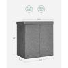 imageSONGMICS Sturdy Double Laundry Hamper with Lid Removable Fabric Bag 142L Large Clothes Hamper 2 Section Laundry Basket with Handles for Closet Laundry Room Bedroom Bathroom Gray ULCB02GDark Gray