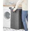 imageSONGMICS Sturdy Double Laundry Hamper with Lid Removable Fabric Bag 142L Large Clothes Hamper 2 Section Laundry Basket with Handles for Closet Laundry Room Bedroom Bathroom Gray ULCB02GDark Gray