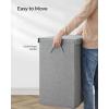 imageSONGMICS Sturdy Double Laundry Hamper with Lid Removable Fabric Bag 142L Large Clothes Hamper 2 Section Laundry Basket with Handles for Closet Laundry Room Bedroom Bathroom Gray ULCB02GGrey