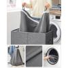 imageSONGMICS Sturdy Double Laundry Hamper with Lid Removable Fabric Bag 142L Large Clothes Hamper 2 Section Laundry Basket with Handles for Closet Laundry Room Bedroom Bathroom Gray ULCB02GDark Gray