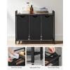 imageVASAGLE Laundry Hamper Laundry Basket Laundry Sorter with 3 PullOut and Removable Bags Shelf Metal Frame 3 x 10 Gallons 38L 364 x 13 x 284 Inches Black and Gray UBLH301G01Black  Rustic Brown
