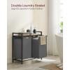 imageVASAGLE Laundry Hamper Laundry Basket Laundry Sorter with 3 PullOut and Removable Bags Shelf Metal Frame 3 x 10 Gallons 38L 364 x 13 x 284 Inches Black and Gray UBLH301G01Gray  Rustic Brown