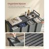imageVASAGLE Laundry Hamper Laundry Basket Laundry Sorter with 3 PullOut and Removable Bags Shelf Metal Frame 3 x 10 Gallons 38L 364 x 13 x 284 Inches Black and Gray UBLH301G01Black  Gray