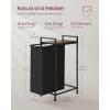 imageVASAGLE Laundry Hamper Laundry Basket Laundry Sorter with 3 PullOut and Removable Bags Shelf Metal Frame 3 x 10 Gallons 38L 364 x 13 x 284 Inches Black and Gray UBLH301G01Black  Rustic Brown