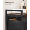imageVASAGLE Laundry Hamper Laundry Basket Laundry Sorter with 3 PullOut and Removable Bags Shelf Metal Frame 3 x 10 Gallons 38L 364 x 13 x 284 Inches Black and Gray UBLH301G01Black  Rustic Brown