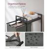 imageVASAGLE Laundry Hamper Laundry Basket Laundry Sorter with 3 PullOut and Removable Bags Shelf Metal Frame 3 x 10 Gallons 38L 364 x 13 x 284 Inches Black and Gray UBLH301G01Gray  Charcoal Gray