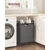 imageVASAGLE Laundry Hamper Laundry Basket Laundry Sorter with 3 PullOut and Removable Bags Shelf Metal Frame 3 x 10 Gallons 38L 364 x 13 x 284 Inches Black and Gray UBLH301G01Black  Gray