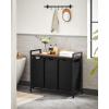 imageVASAGLE Laundry Hamper Laundry Basket Laundry Sorter with 3 PullOut and Removable Bags Shelf Metal Frame 3 x 10 Gallons 38L 364 x 13 x 284 Inches Black and Gray UBLH301G01Black  Rustic Brown