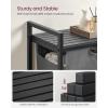 imageVASAGLE Laundry Hamper Laundry Basket Laundry Sorter with 3 PullOut and Removable Bags Shelf Metal Frame 3 x 10 Gallons 38L 364 x 13 x 284 Inches Black and Gray UBLH301G01Black  Gray