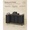 imageVASAGLE Laundry Hamper Laundry Basket Laundry Sorter with 3 PullOut and Removable Bags Shelf Metal Frame 3 x 10 Gallons 38L 364 x 13 x 284 Inches Black and Gray UBLH301G01Black  Rustic Brown
