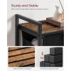 imageVASAGLE Laundry Hamper Laundry Basket Laundry Sorter with 3 PullOut and Removable Bags Shelf Metal Frame 3 x 10 Gallons 38L 364 x 13 x 284 Inches Black and Gray UBLH301G01Black  Rustic Brown