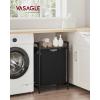 imageVASAGLE Laundry Hamper Laundry Basket Laundry Sorter with 3 PullOut and Removable Bags Shelf Metal Frame 3 x 10 Gallons 38L 364 x 13 x 284 Inches Black and Gray UBLH301G01Black  Rustic Brown