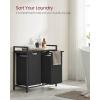 imageVASAGLE Laundry Hamper Laundry Basket Laundry Sorter with 3 PullOut and Removable Bags Shelf Metal Frame 3 x 10 Gallons 38L 364 x 13 x 284 Inches Black and Gray UBLH301G01Black  Rustic Brown