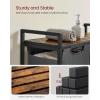 imageVASAGLE Laundry Hamper Laundry Basket Laundry Sorter with 3 PullOut and Removable Bags Shelf Metal Frame 3 x 10 Gallons 38L 364 x 13 x 284 Inches Black and Gray UBLH301G01Gray  Rustic Brown