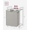imageVASAGLE Laundry Hamper Laundry Basket Laundry Sorter with 3 PullOut and Removable Bags Shelf Metal Frame 3 x 10 Gallons 38L 364 x 13 x 284 Inches Black and Gray UBLH301G01White