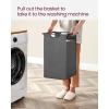 imageVASAGLE Laundry Hamper Laundry Basket Laundry Sorter with 3 PullOut and Removable Bags Shelf Metal Frame 3 x 10 Gallons 38L 364 x 13 x 284 Inches Black and Gray UBLH301G01Gray  Rustic Brown