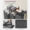imageVASAGLE Laundry Hamper Laundry Basket Laundry Sorter with 3 PullOut and Removable Bags Shelf Metal Frame 3 x 10 Gallons 38L 364 x 13 x 284 Inches Black and Gray UBLH301G01Black  Gray