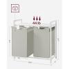 imageVASAGLE Laundry Hamper Laundry Basket Laundry Sorter with 3 PullOut and Removable Bags Shelf Metal Frame 3 x 10 Gallons 38L 364 x 13 x 284 Inches Black and Gray UBLH301G01White