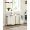 imageVASAGLE Laundry Hamper Laundry Basket Laundry Sorter with 3 PullOut and Removable Bags Shelf Metal Frame 3 x 10 Gallons 38L 364 x 13 x 284 Inches Black and Gray UBLH301G01White