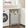 imageVASAGLE Laundry Hamper Laundry Basket Laundry Sorter with 3 PullOut and Removable Bags Shelf Metal Frame 3 x 10 Gallons 38L 364 x 13 x 284 Inches Black and Gray UBLH301G01White