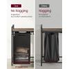 imageVASAGLE Laundry Hamper Laundry Basket Laundry Sorter with 3 PullOut and Removable Bags Shelf Metal Frame 3 x 10 Gallons 38L 364 x 13 x 284 Inches Black and Gray UBLH301G01Black  Rustic Brown