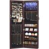 imageSONGMICS 6 LEDs Mirror Jewelry Cabinet 472Inch Tall Lockable Wall or Door Mounted Jewelry Armoire Organizer with Mirror 2 Drawers Gift for Mom 39 x 146 x 472 Inches White UJJC93WBrown