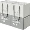 imageSONGMICS Laundry Baskets Laundry Hamper with 2 Compartments 238 Gallon 90L Set of 2 Collapsible WaterRepellent Clothes Hampers Tall Laundry Bag for Bedroom Bathroom Dark Gray ULCB209G22Light Gray