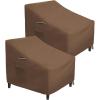 imageSONGMICS Patio Chair Covers Set of 2 Lounge Deep Seat Cover 600D HeavyDuty Outdoor Furniture Cover Waterproof and AntiFade Brown UGCC006R01