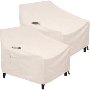 imageSONGMICS Patio Chair Covers Set of 2 Lounge Deep Seat Cover 600D Heavy Duty Outdoor Furniture Cover Waterproof and AntiFadeUGCC08EC