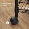 imageSONGMICS 3 Tier Wide Printer Stand with Wheels Rolling Printer Table Cart with Metal Storage Shelf for Home and Office 161 x 122 x 15 Inches Black ULGR301B01Black