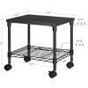 imageSONGMICS 3 Tier Wide Printer Stand with Wheels Rolling Printer Table Cart with Metal Storage Shelf for Home and Office 161 x 122 x 15 Inches Black ULGR301B01Black