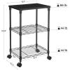 imageSONGMICS 3 Tier Wide Printer Stand with Wheels Rolling Printer Table Cart with Metal Storage Shelf for Home and Office 161 x 122 x 15 Inches Black ULGR301B01Black