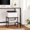 imageSONGMICS 3 Tier Wide Printer Stand with Wheels Rolling Printer Table Cart with Metal Storage Shelf for Home and Office 161 x 122 x 15 Inches Black ULGR301B01Black