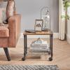 imageSONGMICS 3 Tier Wide Printer Stand with Wheels Rolling Printer Table Cart with Metal Storage Shelf for Home and Office 161 x 122 x 15 Inches Black ULGR301B01Rustic Brown  Black